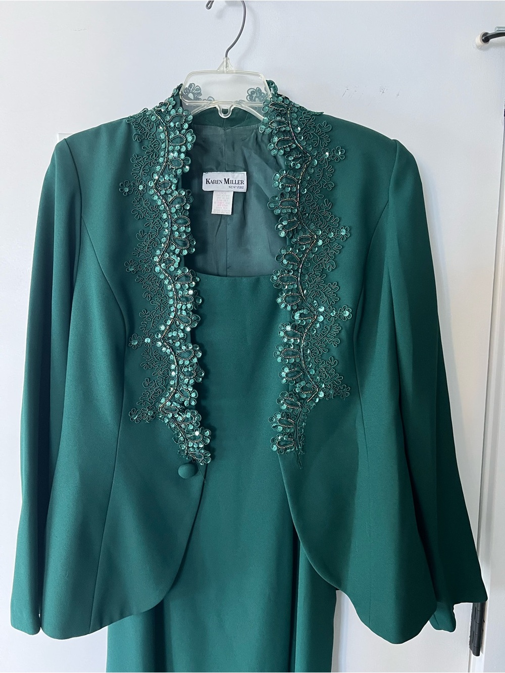 2 Piece Blazer and Dress Karen Miller Green Size 10
